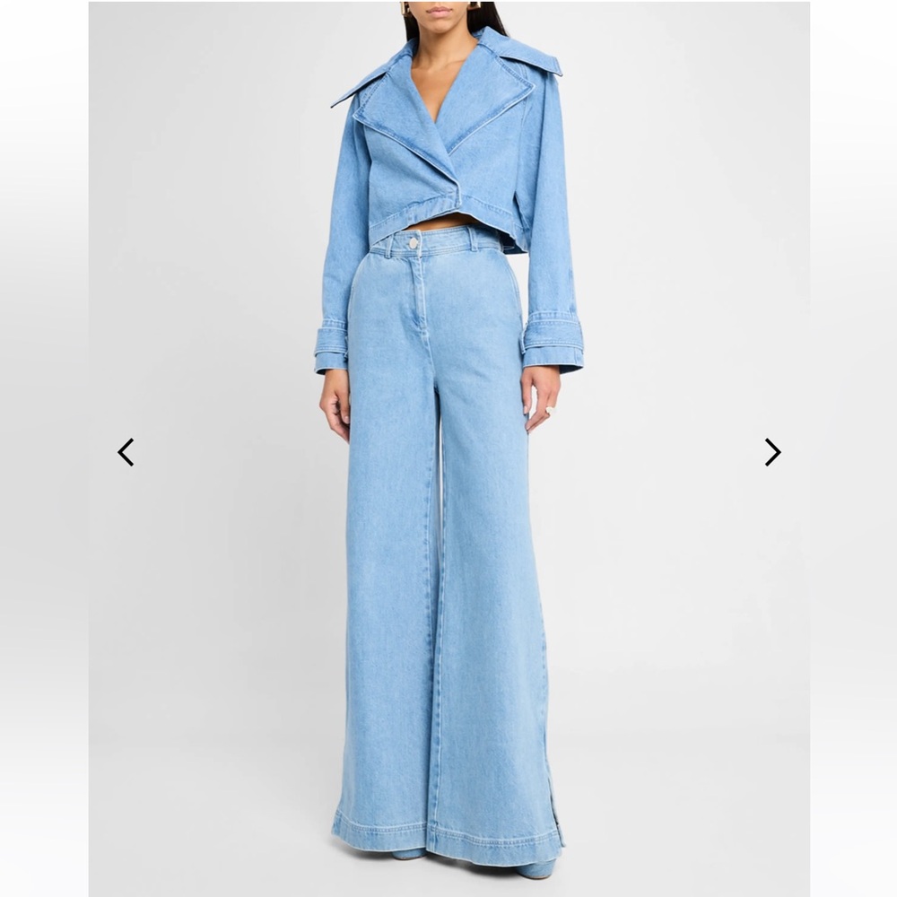 Toccin Tommy Cropped Denim Trench Coat - Picture 4 of 9